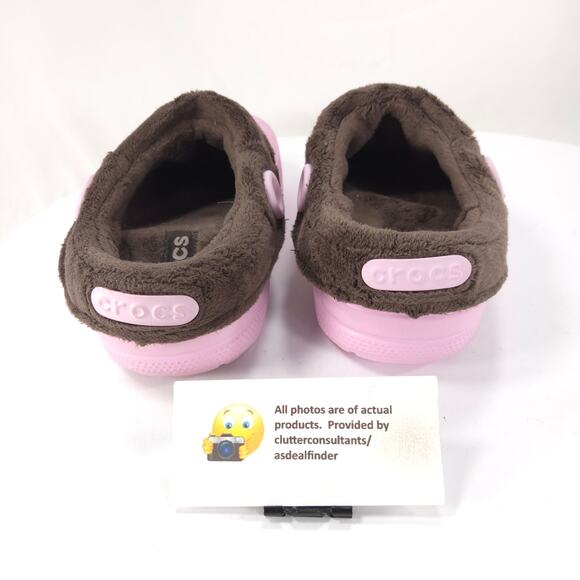 CROCS Light Pink and Dark Brown Women's Loafers - Picture 3 of 9